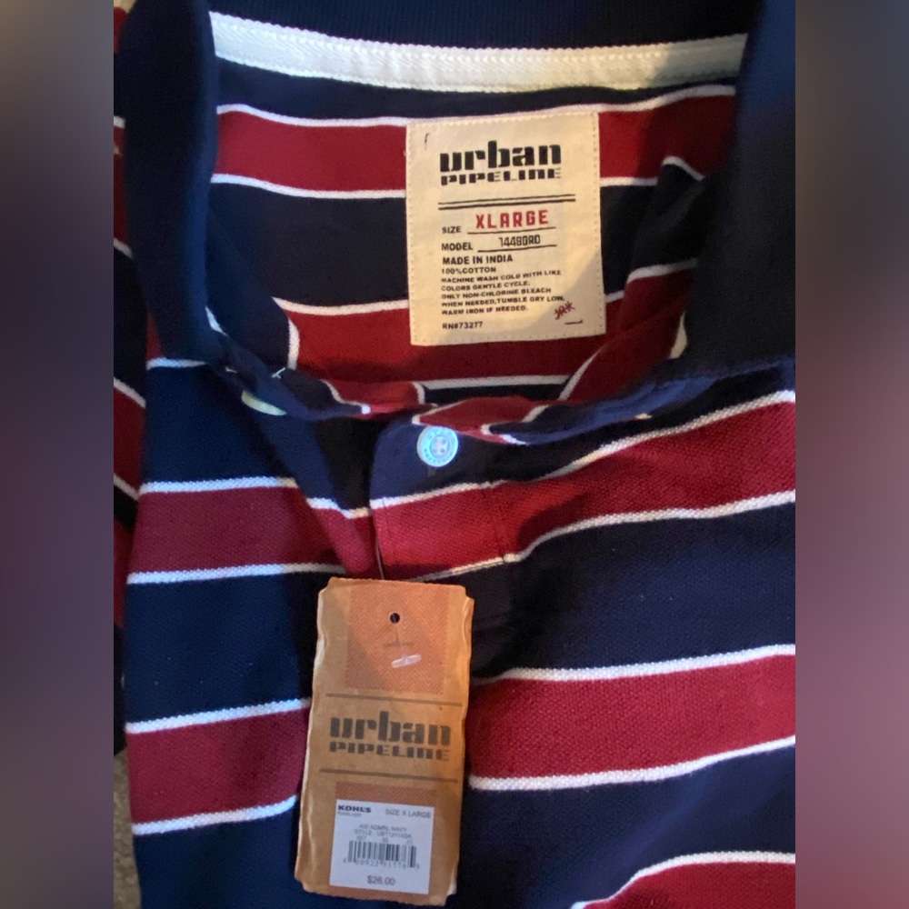 Bran New Urban Pipeline XL Red and Blue polo